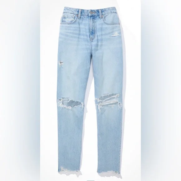 American Eagle Women’s Strigid Curvy Ripped Mom Jeans, Multiple Plus Sizes, NWT - Picture 3 of 12